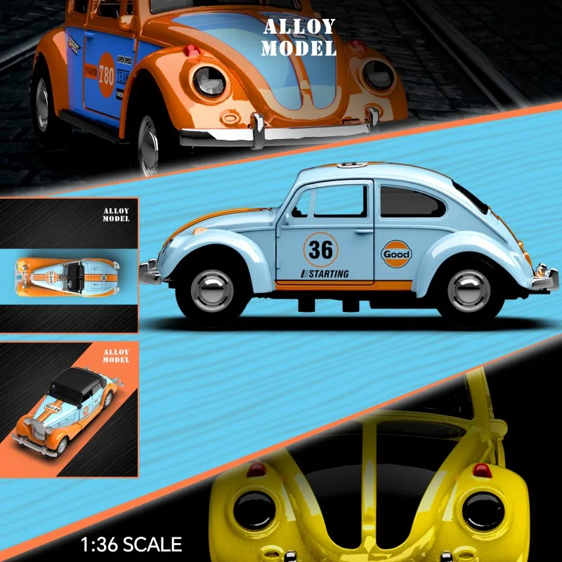 Escala 1/36, unidad de acción extraíble de Metal, coche delantero, modelo de juguete para regalo