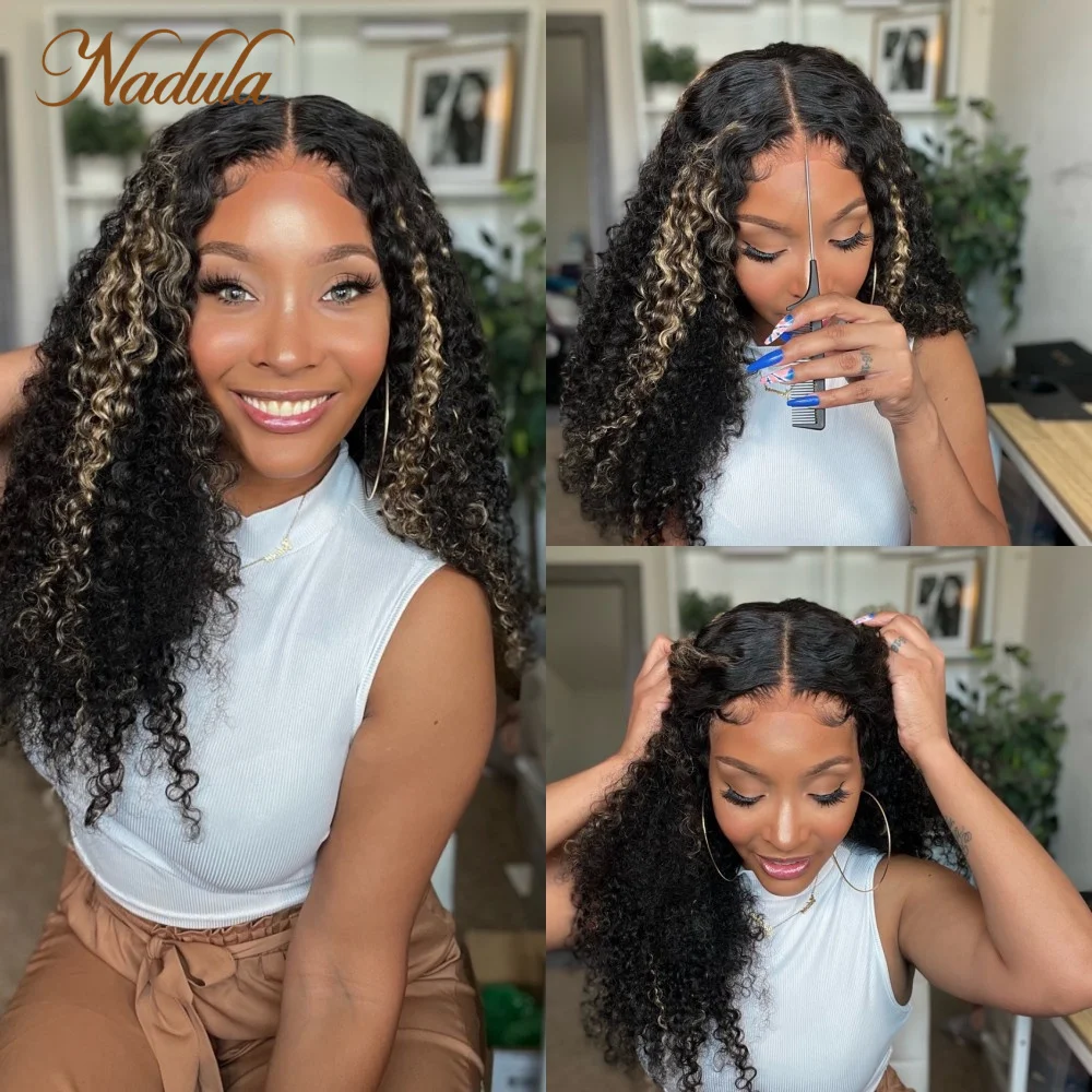 Nadula Hair Wear Go 6x4.5 Pre Cut Lace Closure Wig Short Bob Balayage Blonde Highlights Water Wave Body Wave Breathable Air Wig