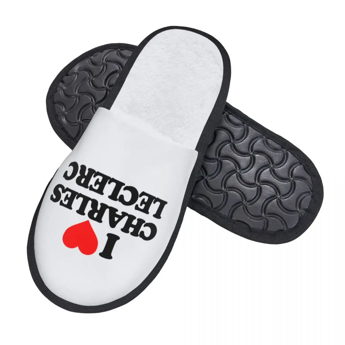 Custom I Love Charles Leclerc Guest Slippers for Hotel Women House Slipper