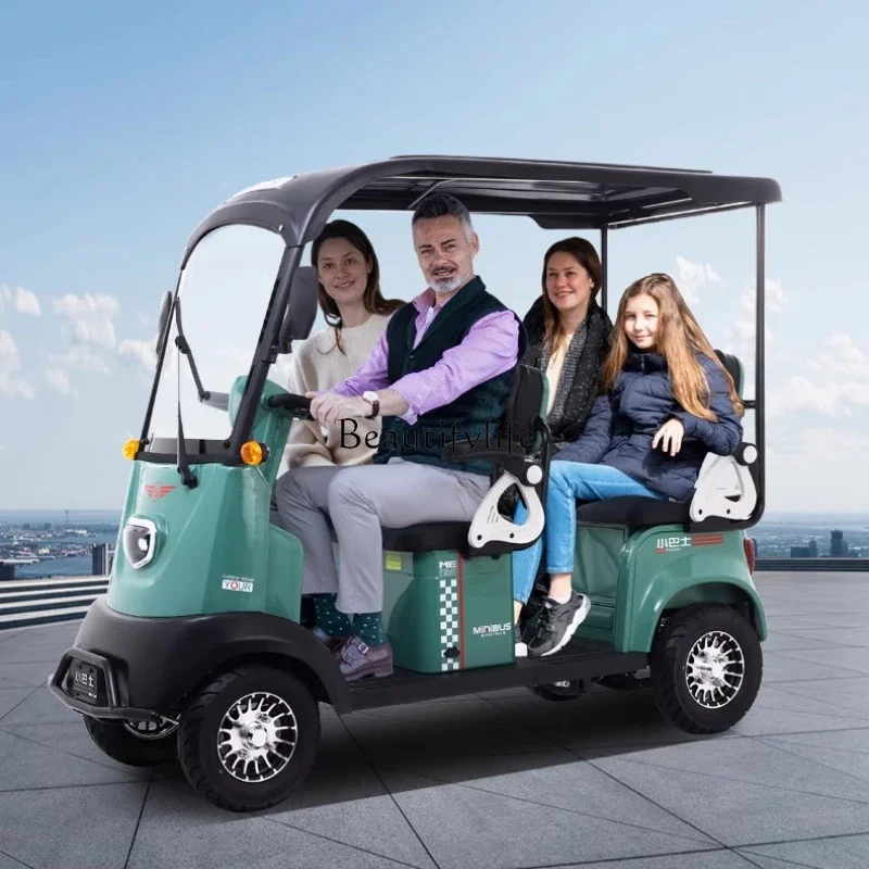 46New minibus X6 electric four-wheeler the elderly scooter pick up children double disc brake with shed battery car