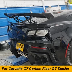 High Quality Black Carbon Fiber Rear Trunk Wing Spoiler For Chevrolet Corvette C7 C8 Z06 Spoiler 2014-2021 Car GT Style