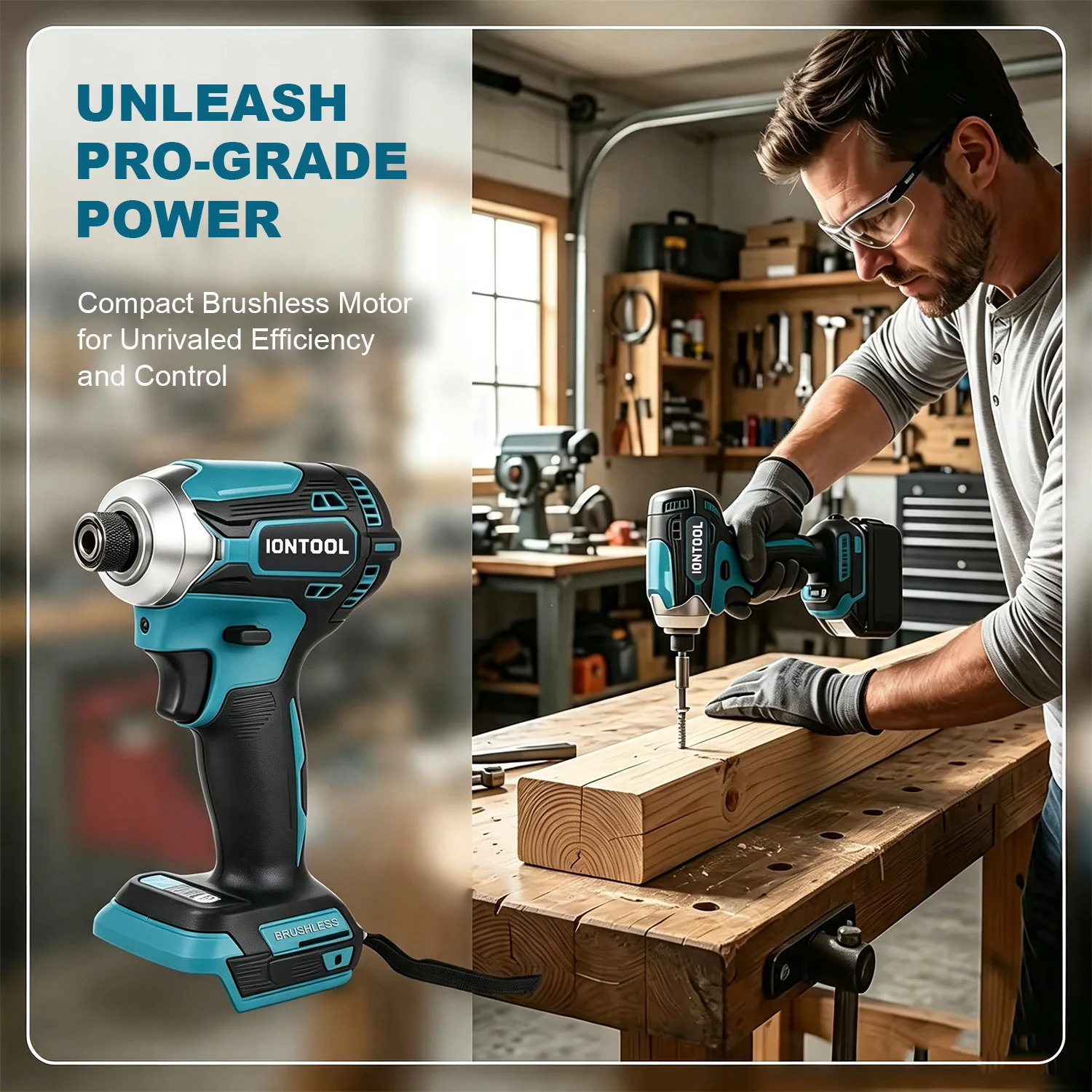 IONTOOL DTD171 Brushless Cordless Impact Driver 3800RPM Variable Speed For 18V Battery Home DIY Assembly Furniture Tool