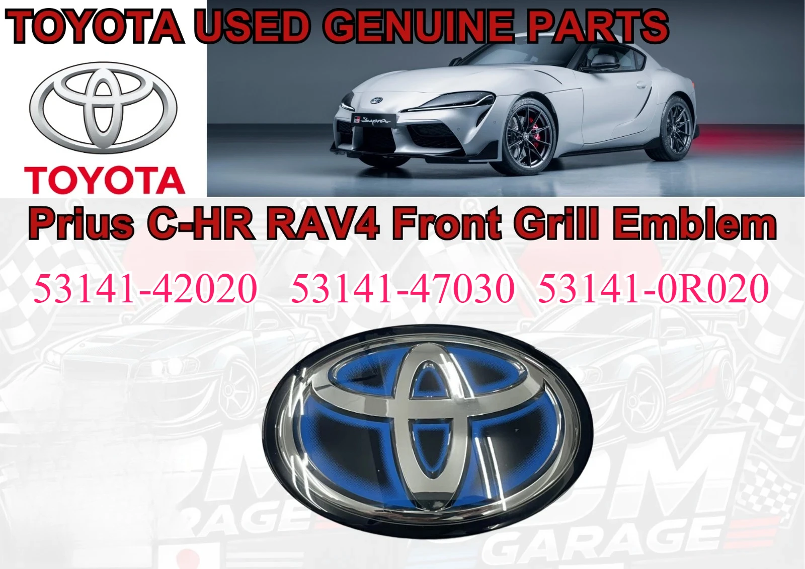 

Original New Acc Front Grille Emblem for Toyota Corolla Rav4 Avalon C-hr 2017-2019 53141-42020 53141-33130 53141-0R020