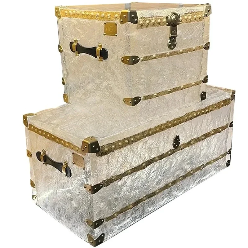 Stone pattern storage box, shop villa ornaments, soft furniture wardrobe, platinum crystal art cabinet