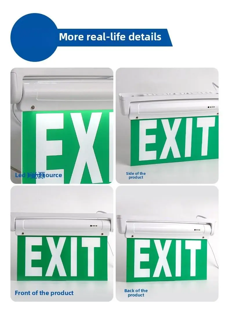 Three Proof Fire Emergency Lighting Stairs Corridors Emergency Evacuation Signs 85-265v Led Automatic Charging Emergency Lights