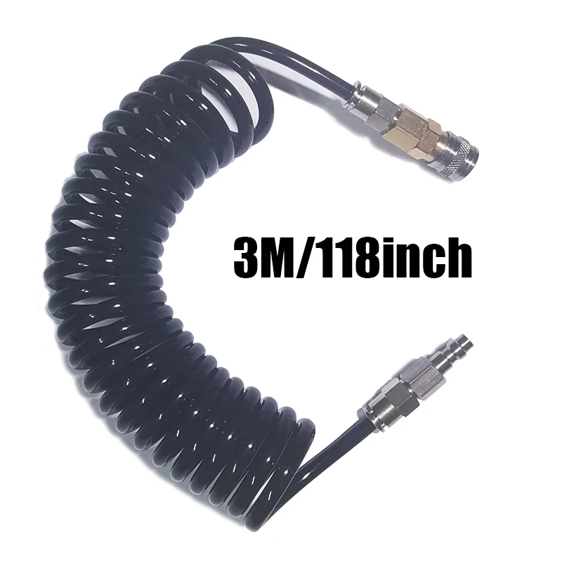 Magnetventil Air HPA Soft Fill Whip Coil Hose Female 2302 Male 23-2 Adapter Foster Quick Disconnect Coupler (US Standard) 150psi/10bar Pneumatik — Detail 1