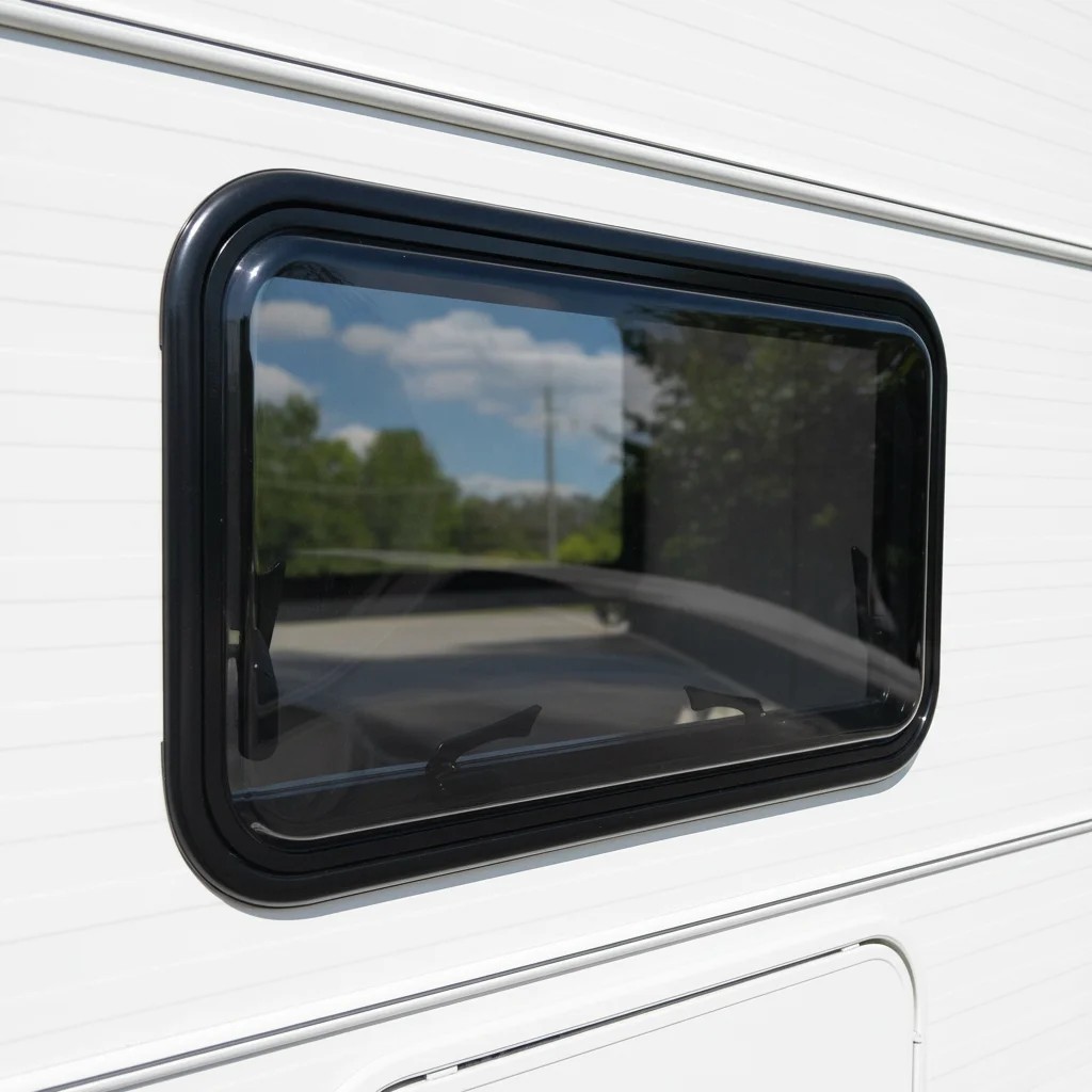 

Factory Direct High Quality Round Corner Acrylic RV Window With Fly Screen For Motorhome Caravan