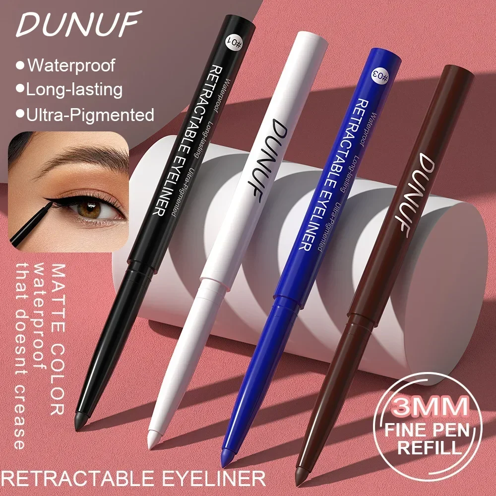 DUNUF Eyeliner Pencil Smooth Waterproof Eyeliner Gel Long-lasting Blue Black Brown Soft Easy Wearing Eyeliner Pen New