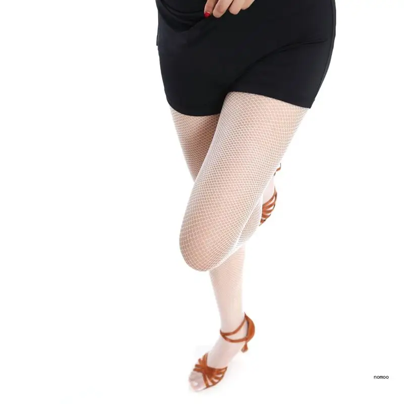 Collants résille professionnels taille haute pour danse latine, collants en maille à entrejambe en coton pour femmes dames