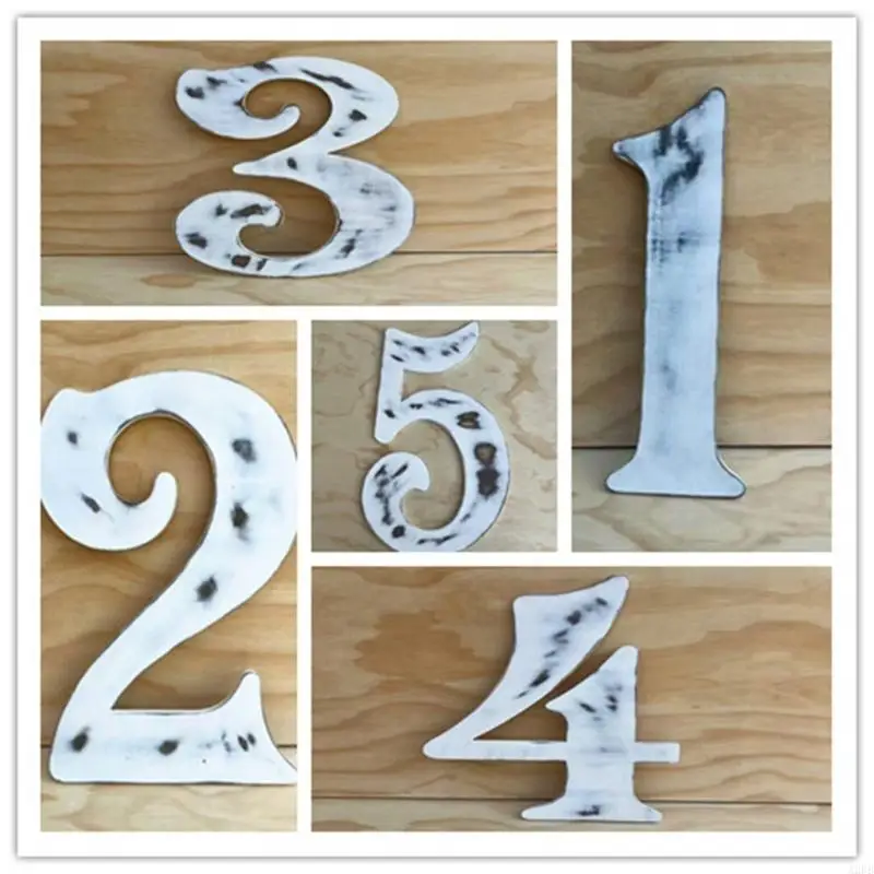 Retro Wooden Numbers Classical Number for Children Photography Easy To Arrange & Combine for Creative Photo Displays A2UB