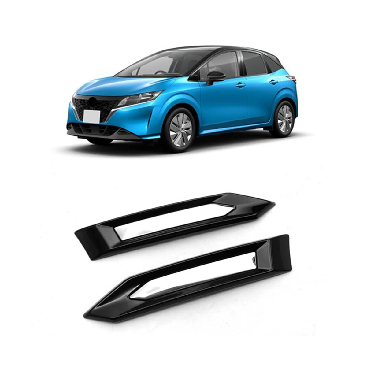 For Note E13 2020 2021 Car Chrome Exterior Auto Front Bumper Spoiler Side Air Outlet Decorative Strip