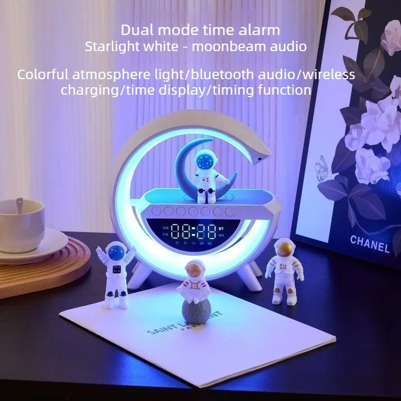 RGB Night Wake-up Light Hands-free Calling Suitable for IPhone, Samsung Original Wireless Charging Board, Bluetooth Speaker