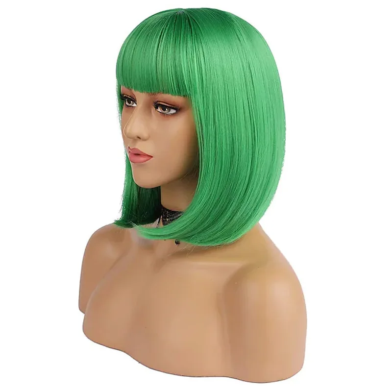 

New European and American Style Bob Wig for Women, Multi-Color Wig with Bangs, Short Full Wig