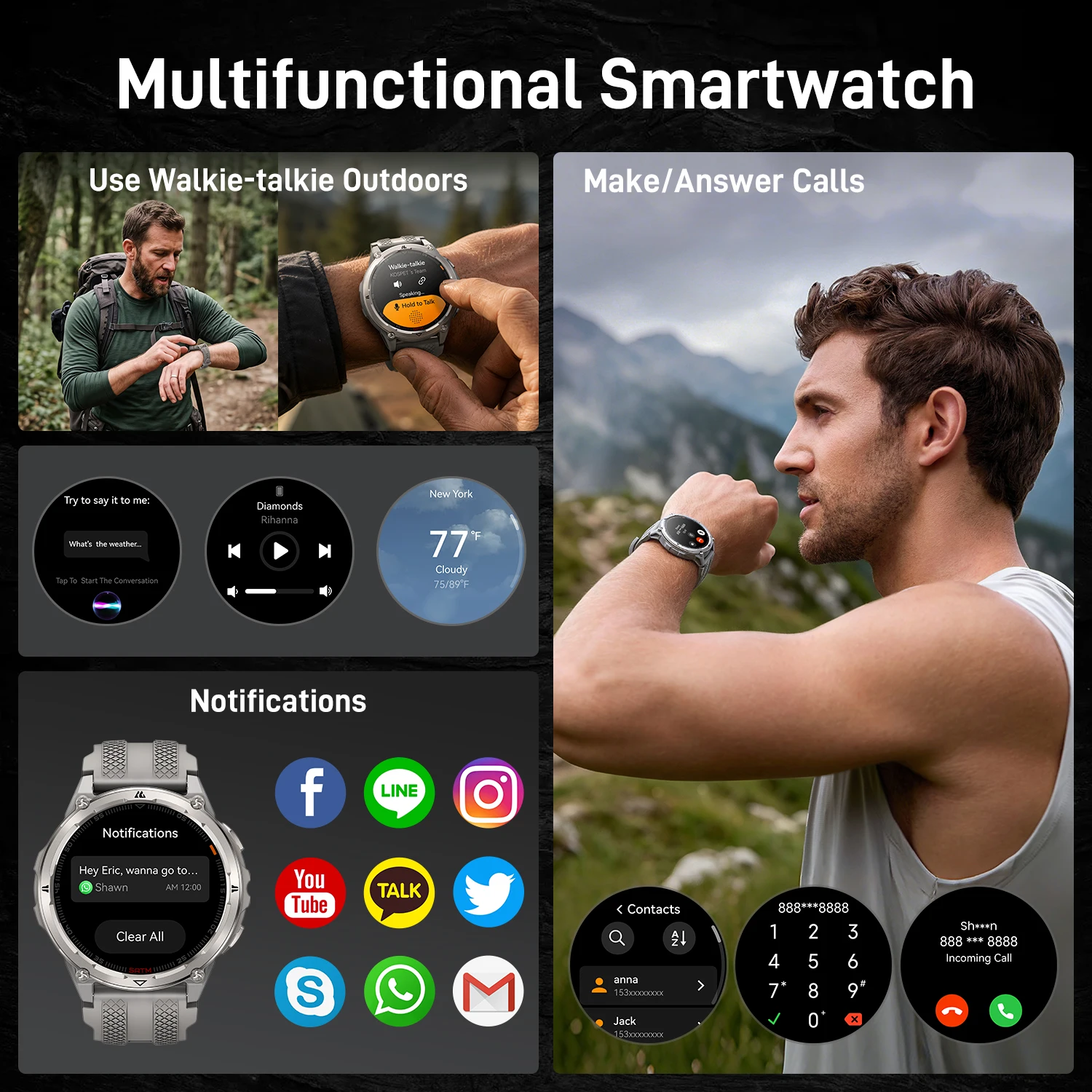 KOSPET ORB 2 Smartwatch GPS dla mężczyzn, wytrzymały zegarek wojskowy z ekranem AMOLED, dwuzakresowy GPS, wodoodporność 5ATM IP69, latarka, tryby sportowe — zdjęcie produktu 6