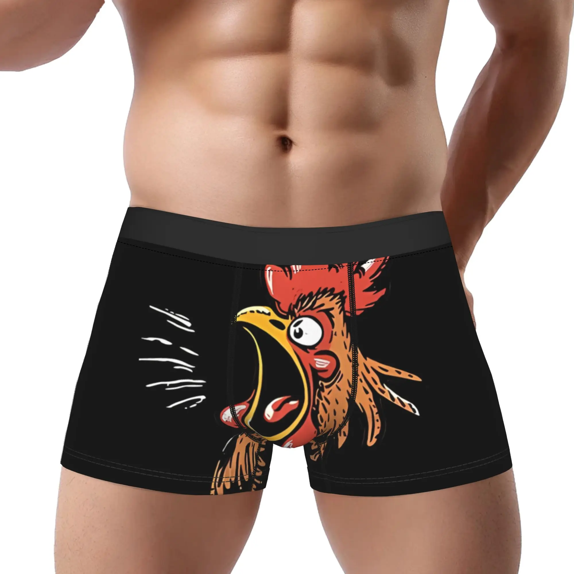 

Мужские трусы-боксеры с принтом Chicken Humor F Caw F Rooster, мужское нижнее белье, шорты-боксеры