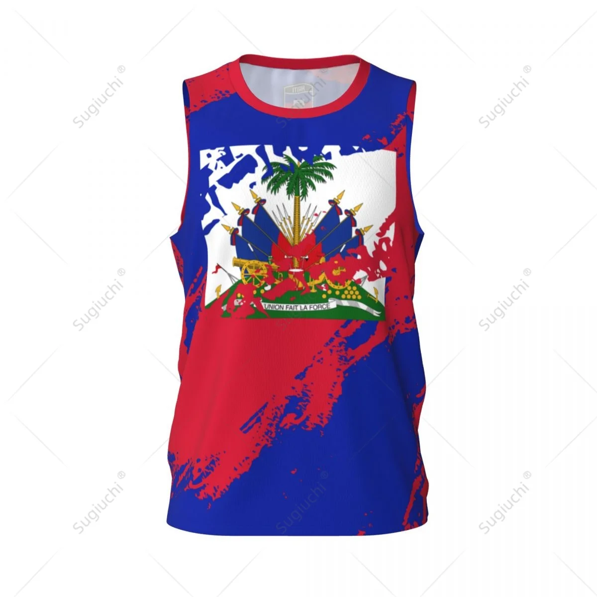Men Basketball Sports Haiti Flag Running Fitness Multifunction Jersey Sleeveless shirt Custom Name Nunber Exclusive