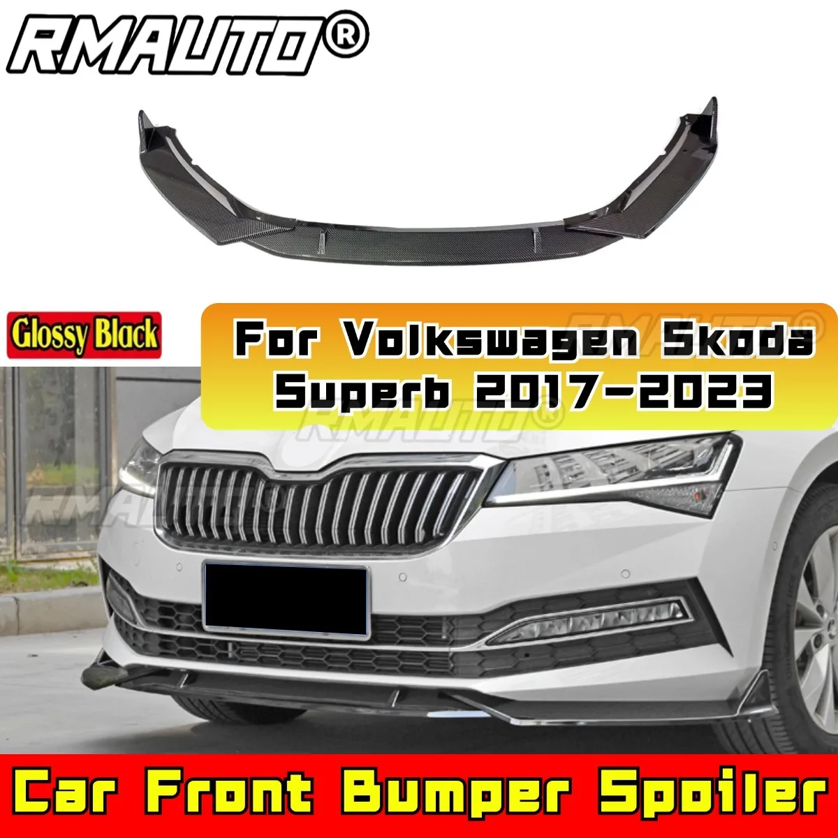 

Car Front Bumper Spoiler Bumper Cover Bumper Guard Front Lip Body Kit for Volkswagen Skoda Superb 2017-2023 Car Accessories