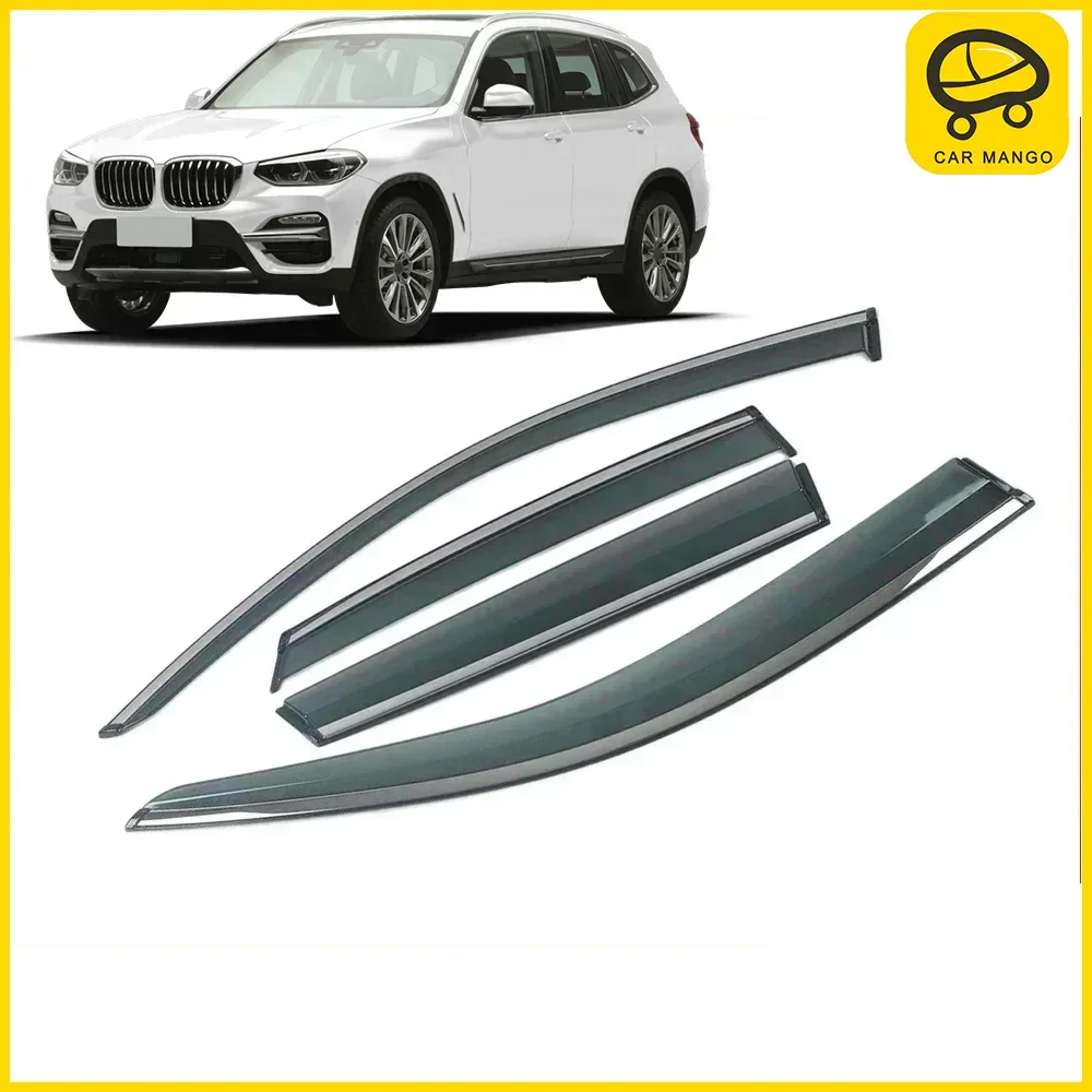 

Chrome Strips Rain Guards for BMW X3 G01 F25 2011-2022 Window Visor Wind Deflectors Door Visor Vent Shades Ventvisor