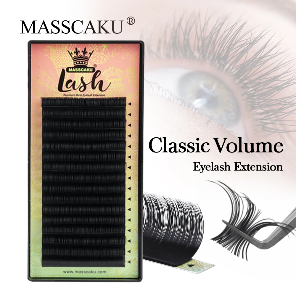 

Customized Private Logo C/D Curl Classic Regular Eyelashes Extensions 8-16mm&mix Length Wispy Lashes for Beauty Salon Makeup Use