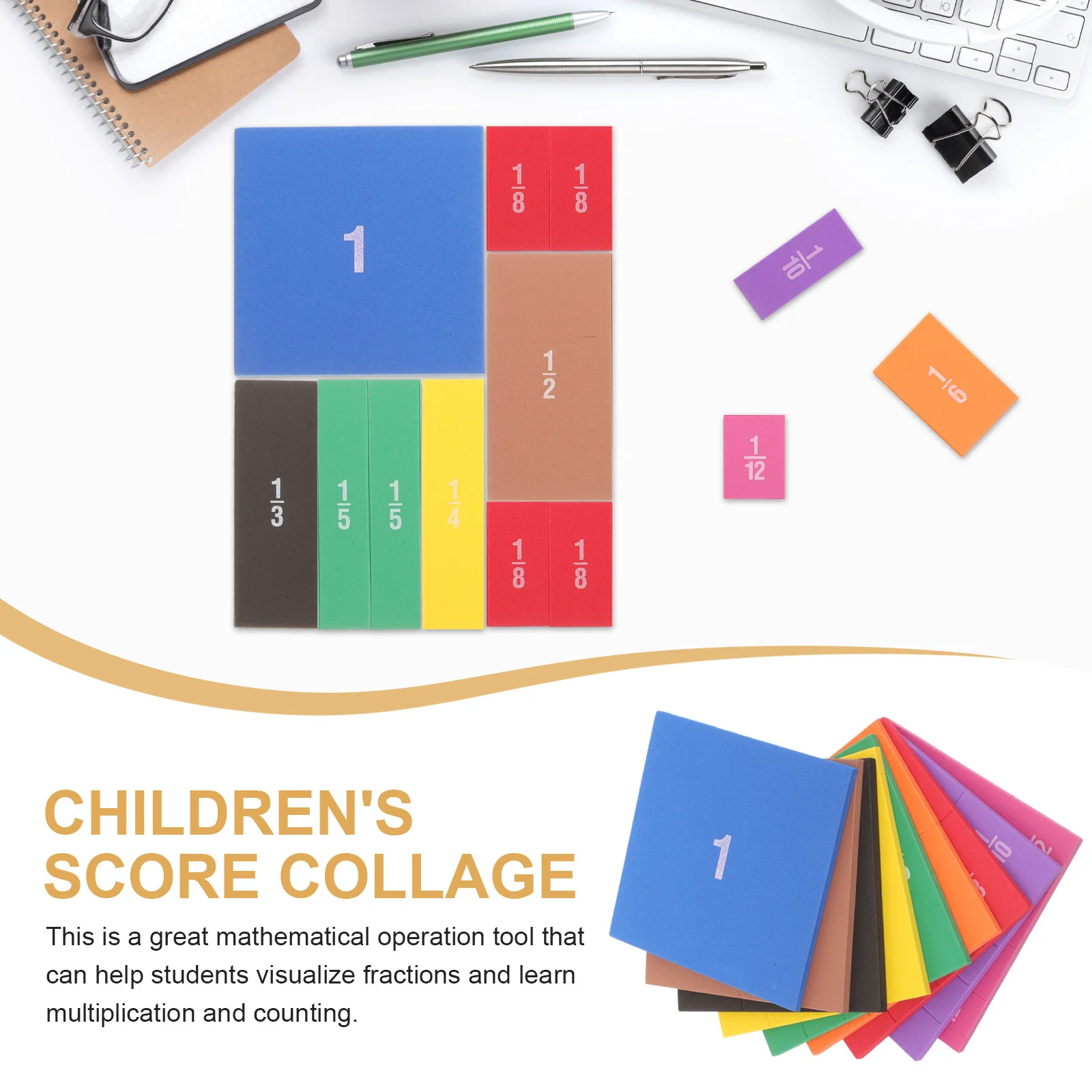 1 conjunto de blocos de fração ferramenta de ensino placa eva para crianças matemática aprendizagem cognitiva brinquedo educativo aprendizagem