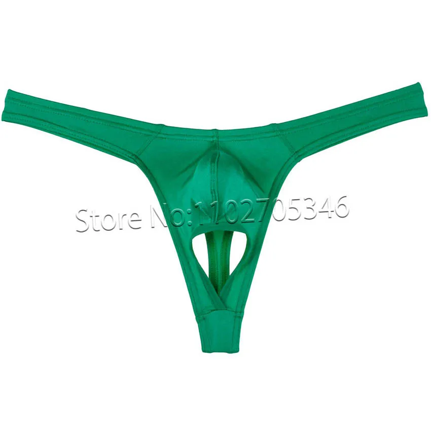 Homens Spandex Bolas Buraco Tanga, Elástico G-String, Tanga Bikini, T-Back Roupa Interior, Sexy