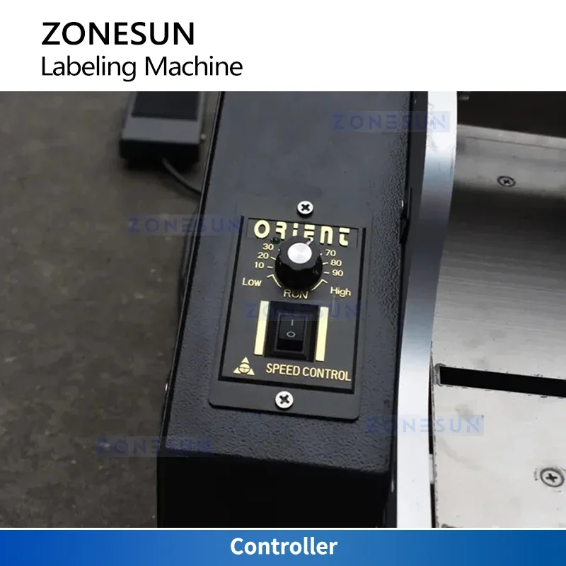 ZONESUN Wet Glue Labeler Semi Automatic Round Bottles Glue Labeling Machine Cold Glue Labeling System ZS-JTB10