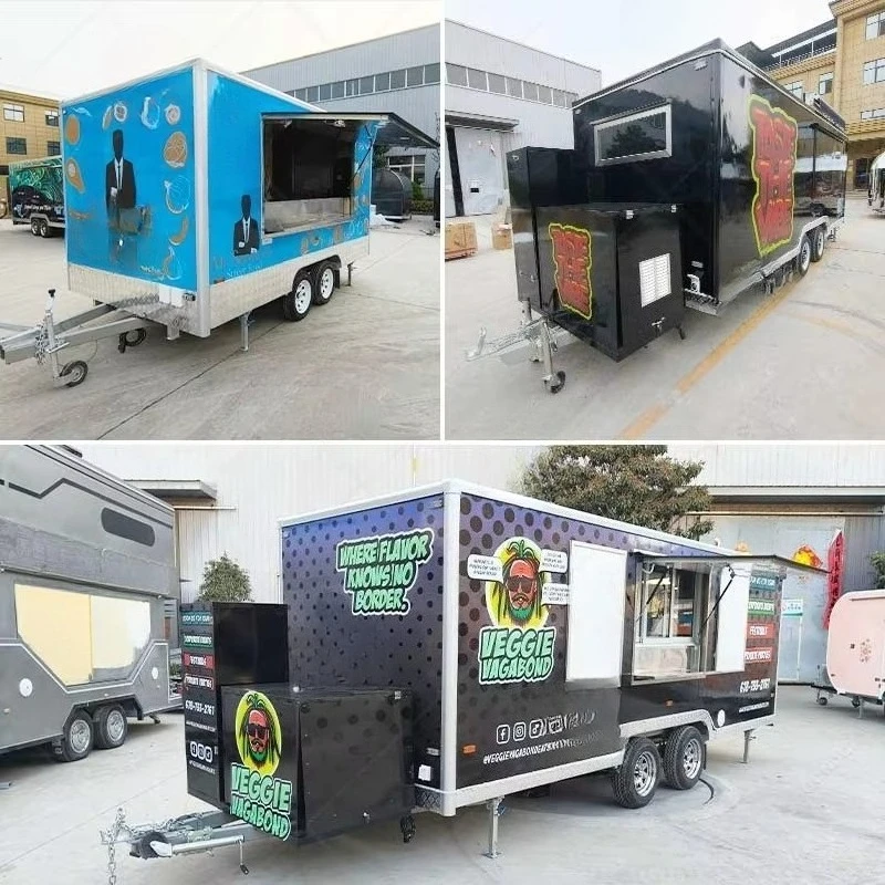 Customized Bakery Ice Cream Cheap Mini Mobile Food Trailer With Full Equipped Kitchen For Outdoor Service