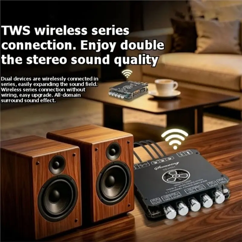 Super Deal -Bluetooth Digital Amplifier Board DC15-36V/5A 2.1 Channel 160Wx2+220W TDA7498E Audio Subwoofer Module - view 4