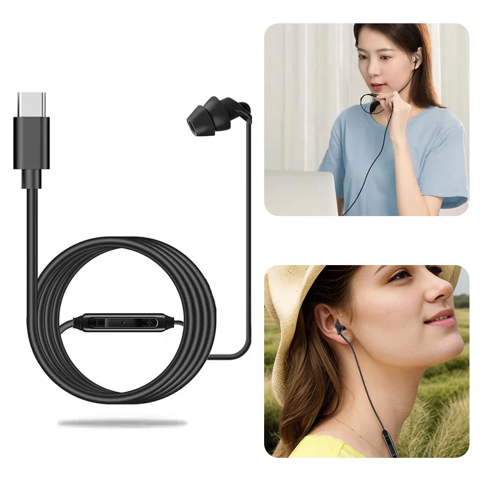 3.5mm/Type-c Wired Earbuds In Ear Headphone Wired Earphones with Mic Single Side Earphone Single Earphone for Smart Phones MP3