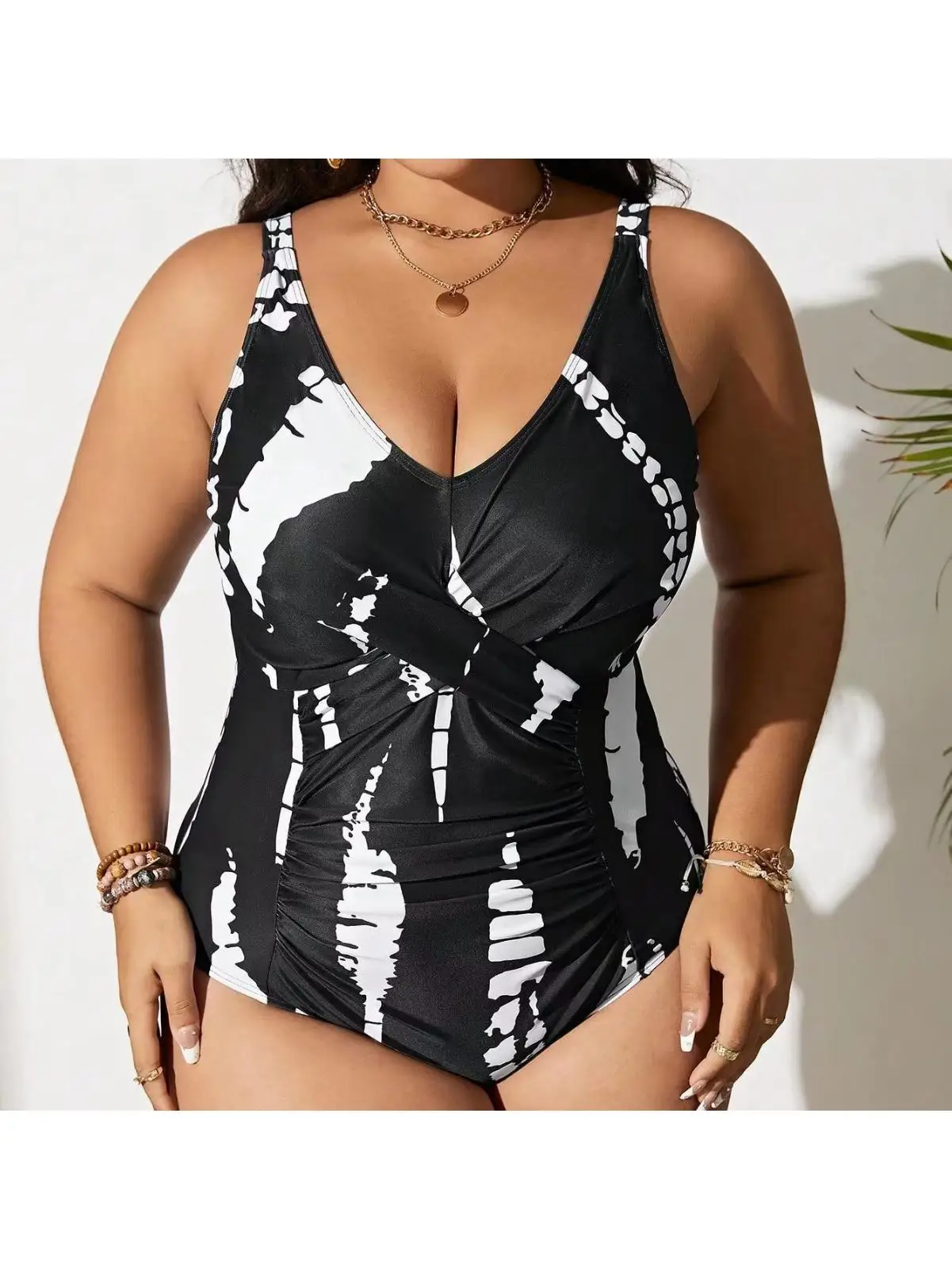 

plus Size ter Bikini Color Blo Tie Dye Swimsuit Women's Qui Dry Polyester Leisure Surfing Swimwear