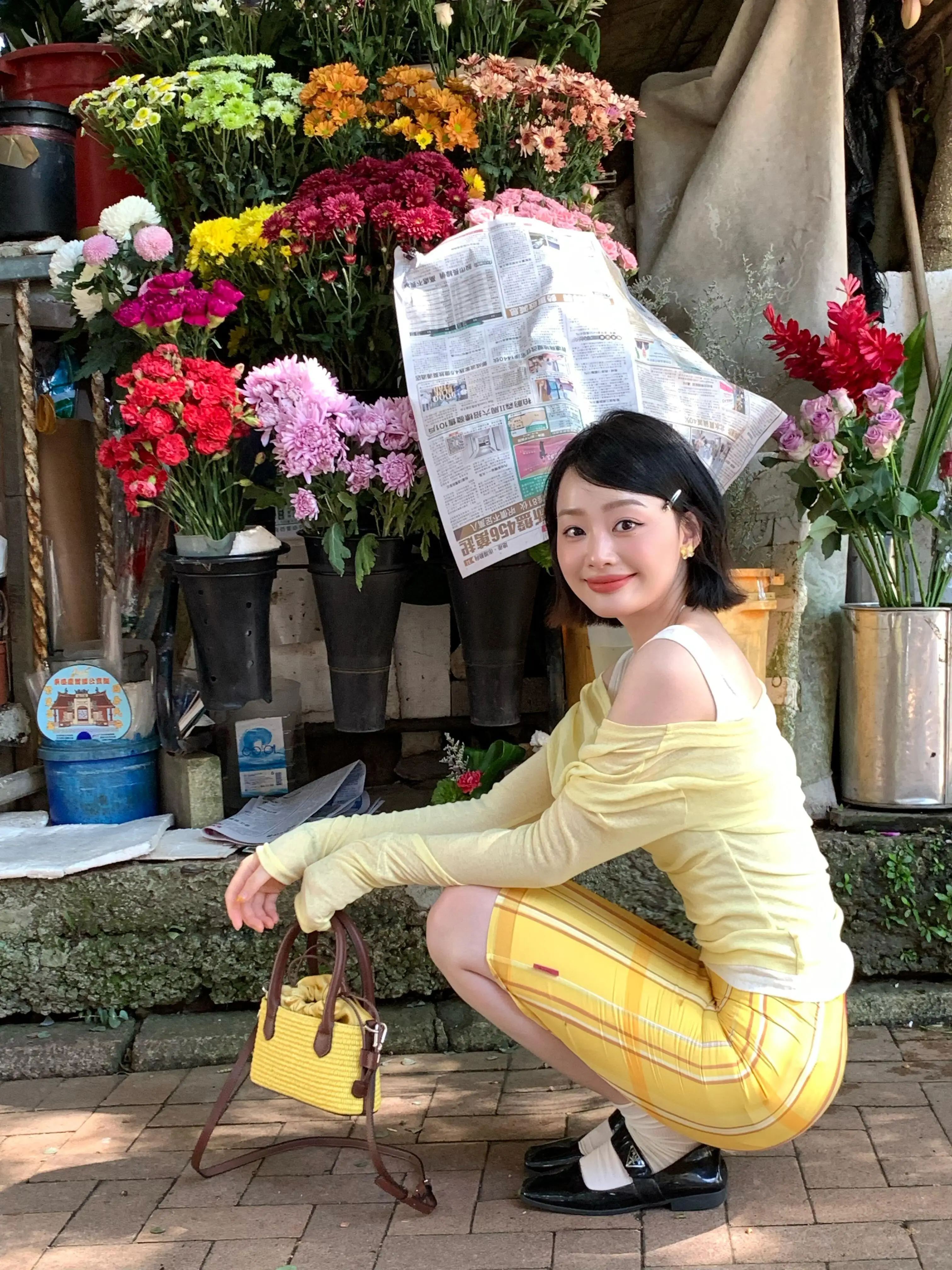 Retro American Lemon Yellow Plaid Half Skirt Women's Spring Autumn New Double Layer Lyocell Straight Tube One Step Skirt