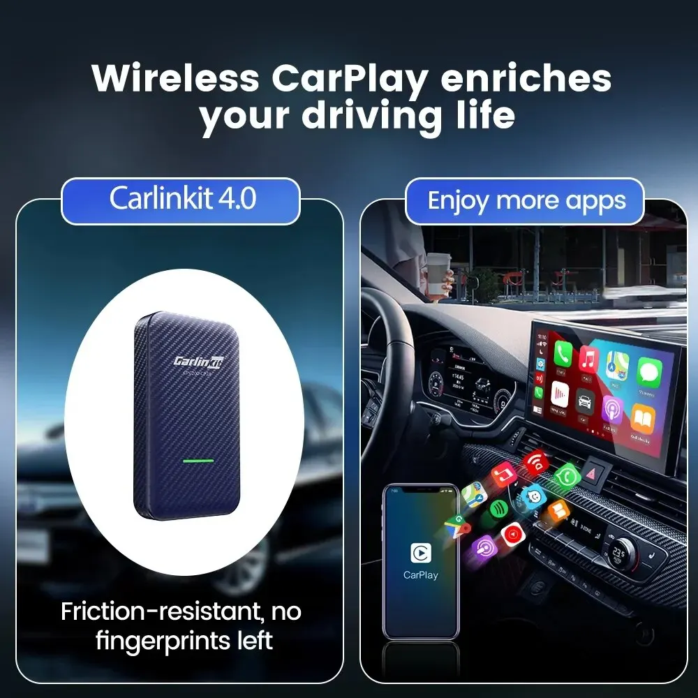 CarlinKit 4.0 e 3.0 Wireless CarPlay Android Auto Adapter Bluetooth 4.1 Dongle per Audi VW Benz Kia Honda Toyota Ford Spotify BT