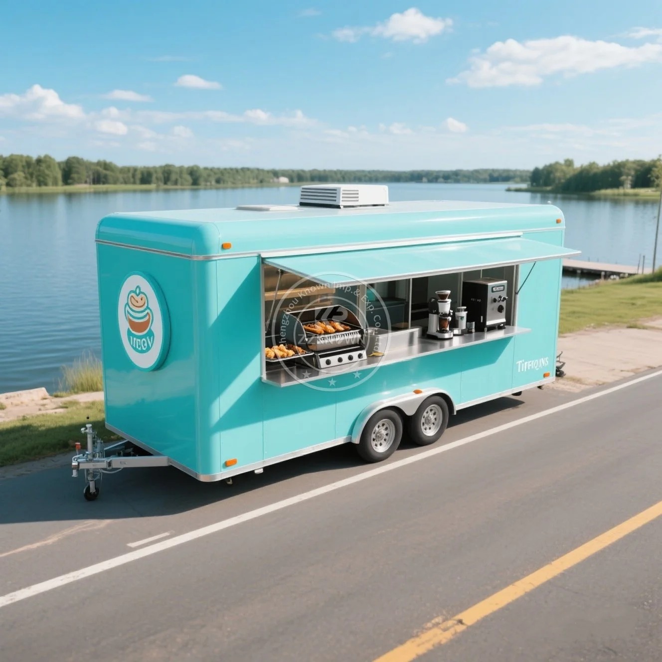 

2025 Unpowered Mobile Coffee Trailer Food Vending Cart Food Car Custom Color Pull The Dining Cart for Sale