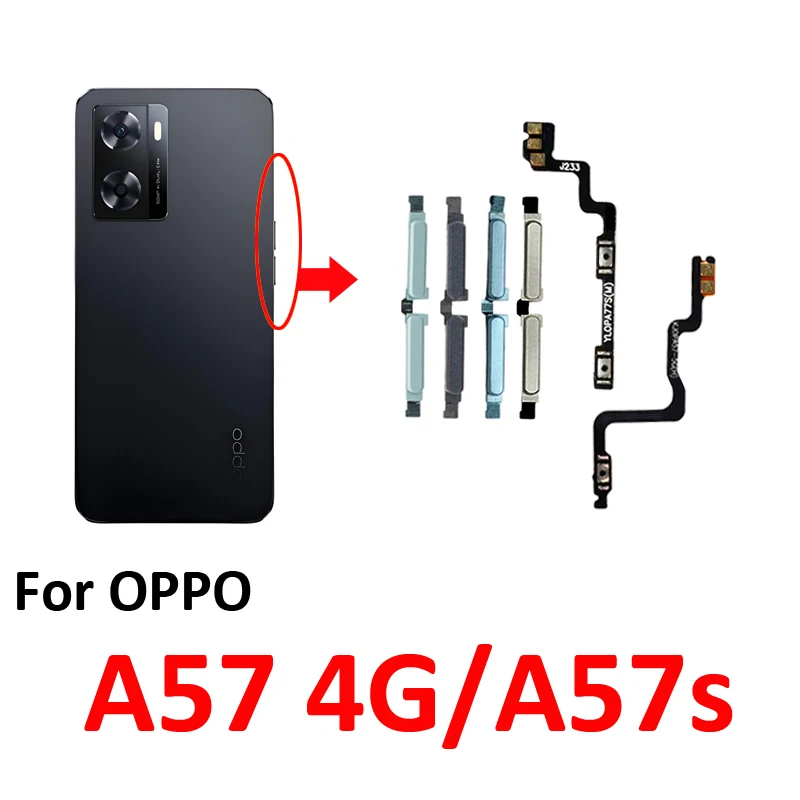 For Oppo A57 4G CPH2387 Phone New Volume Button Up Down External Key Internal Flex Cable Repair Parts For Oppo A57s CPH2385 image 2