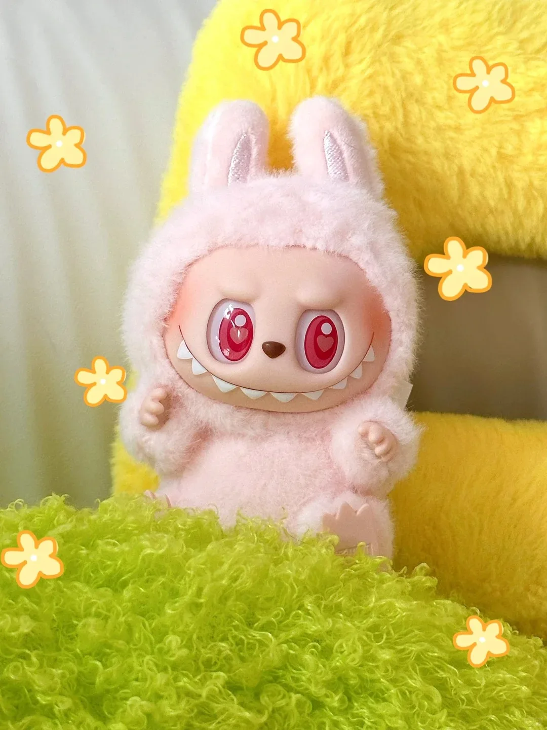 Portachiavi con ciondolo bambola serie 2.0 con faccia in vinile Macaron autentico Labubu Sitting Party Collezione The Monsters Regalo di Natale di compleanno per bambini