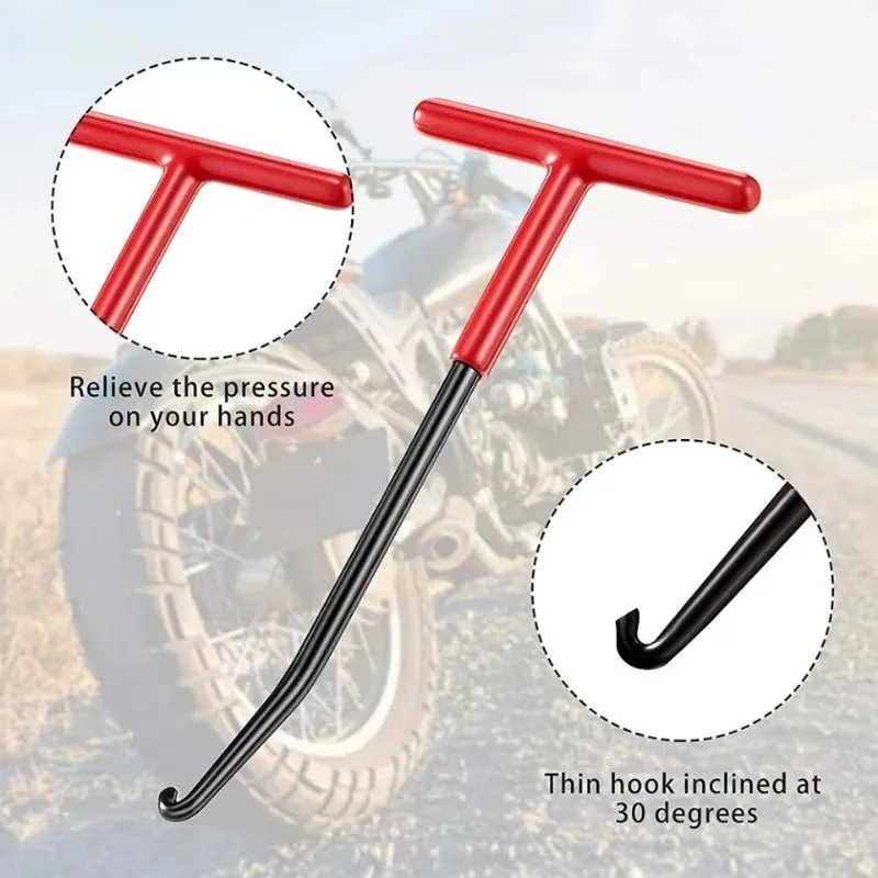 TILONDEX 1pc Motorcycle Exhaust Spring Hook Universal T Shaped Handle Exhaust Pipe Spring Puller Installer Hooks Removal Repair