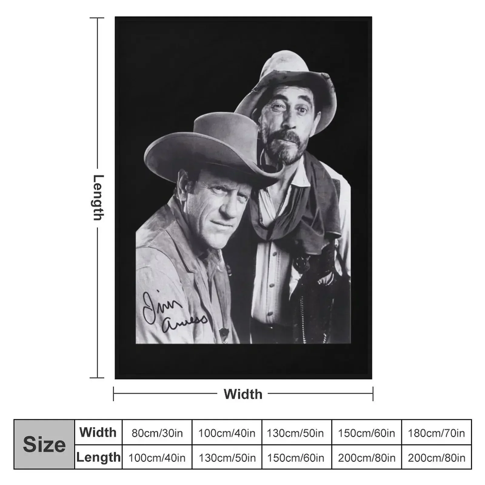 Gunsmoke Series James Arness And Matt Dillon Throw Blanket Designers cosplay anime Blankets