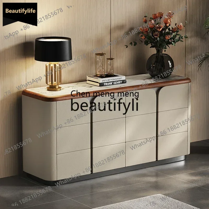 

Y183Italian minimalist six-chest cabinet high-end living room solid wood storage lockerQ