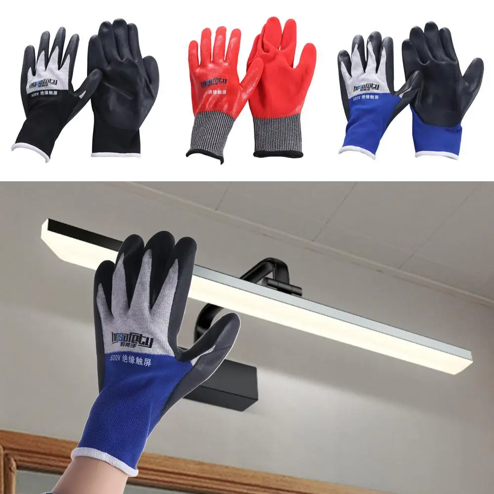 Withstanding Voltage 400V/500V Electrical Insulating Gloves Touch Screen Oil Proof Anti-Electricity Gloves Safety Nitrile