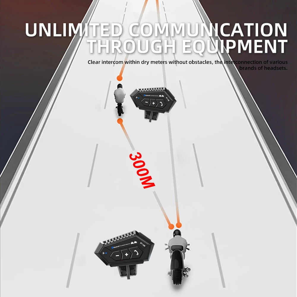 오토바이 헬멧 인터콤 헤드셋, BT-12B 방수 블루투스 헤드셋, 소음 감소, 무선 인터폰, 1 개, 2 개