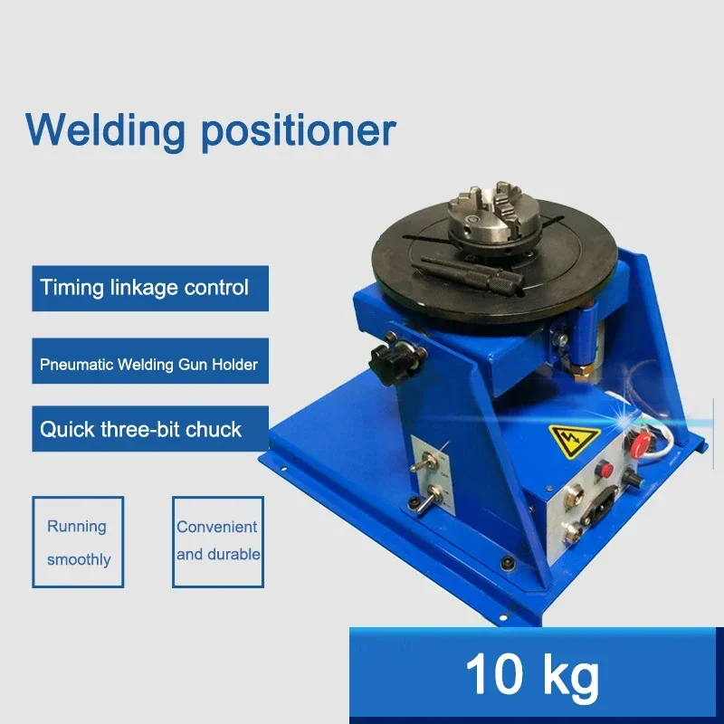 Posicionador de soldagem de plataforma giratória pequena, 10kg, arco de argônio, posicionador de soldagem automática, mandril 65