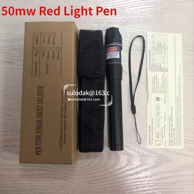 

50mw Fiber Optic Tester Pen Type Red Laser Light Visual Fault Locator for 50KM,FTTH Fibre optic tool