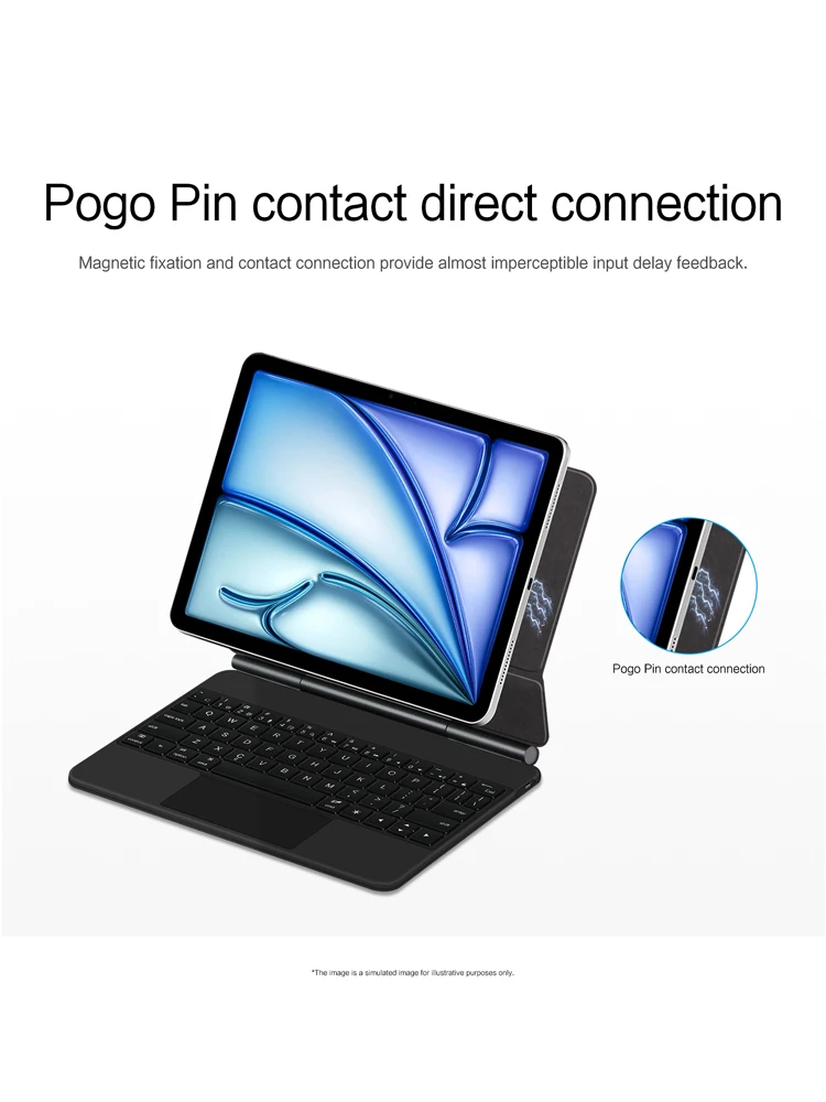 Pogo Pin Magic Keyboard Case voor iPad Pro 11 13 2025 M5 M4 iPad Air 4/5/6 11 13" M4 M3 M2 Smart Multi-Touch Keyboard Cover Folio - afbeelding 2