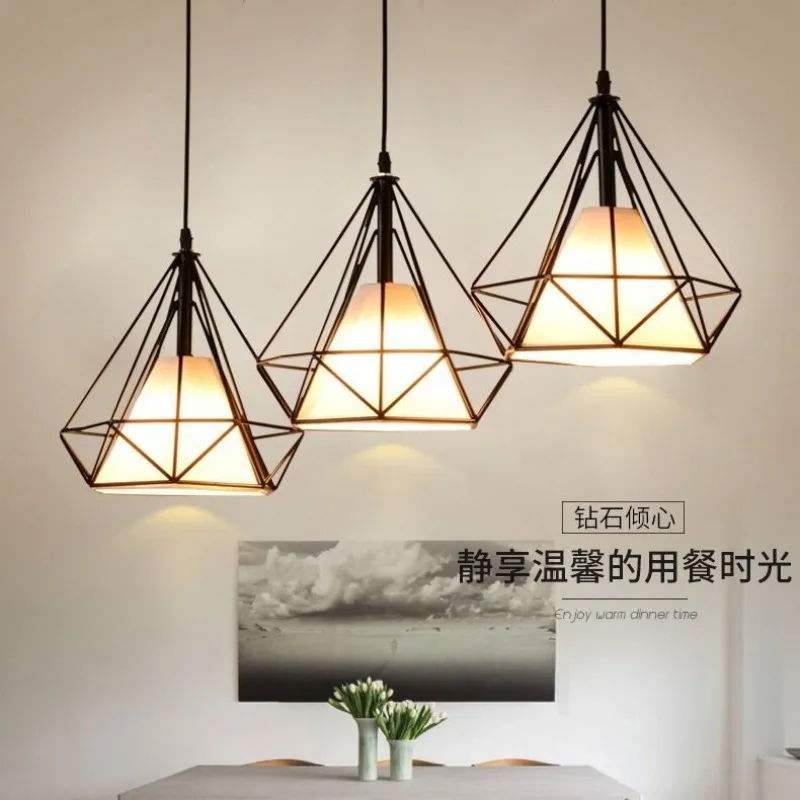 Modern Minimalist Industrial Style Three Head Pendant Light Metal for Hallway Bar Bedroom Dining Room Nordic Decor  LED