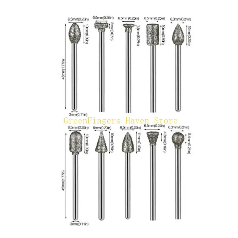مجموعة لقم الثقب الماسي F68D مقاس 1/8 بوصة مجموعة لقم الثقب الماسية لطحن الأزيز #6
