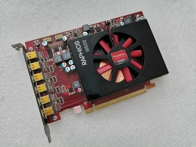 For AMD FirePro W600 2G professional multi-screen graphics card, six-screen output, projector LED1x6 6x1 Used