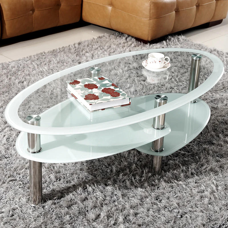 Coffee Table Tempered Glass Simplicity Living Room Oval Creative Simple Tea Table Small Table round