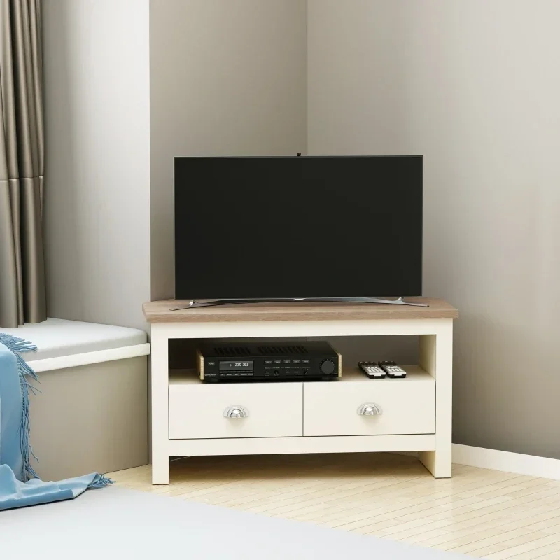 White Corner TV Stand Up To 50