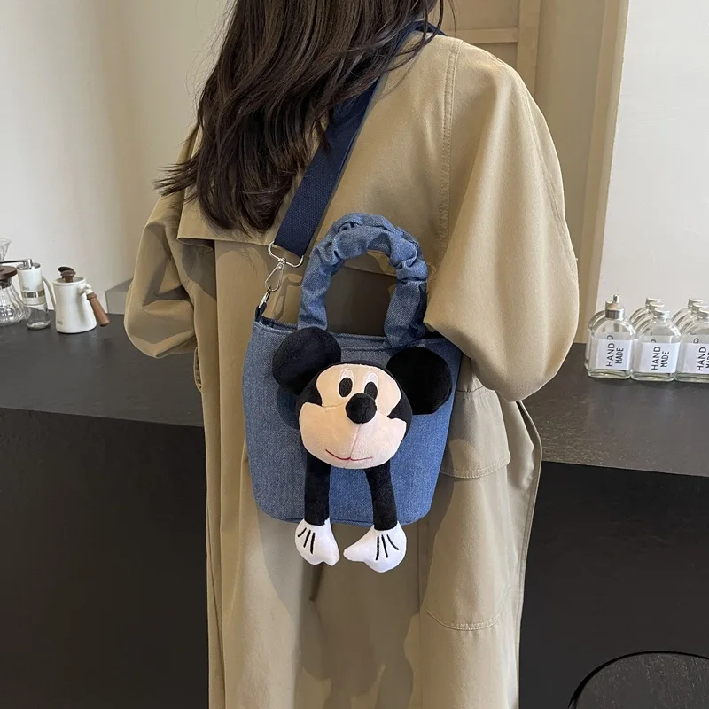 Disney Anime TreMouse Butter Sac à main Kawaii pour fille, initié unique, sac à main polyvalent, mignon, grande capacité, incliné, nouveau