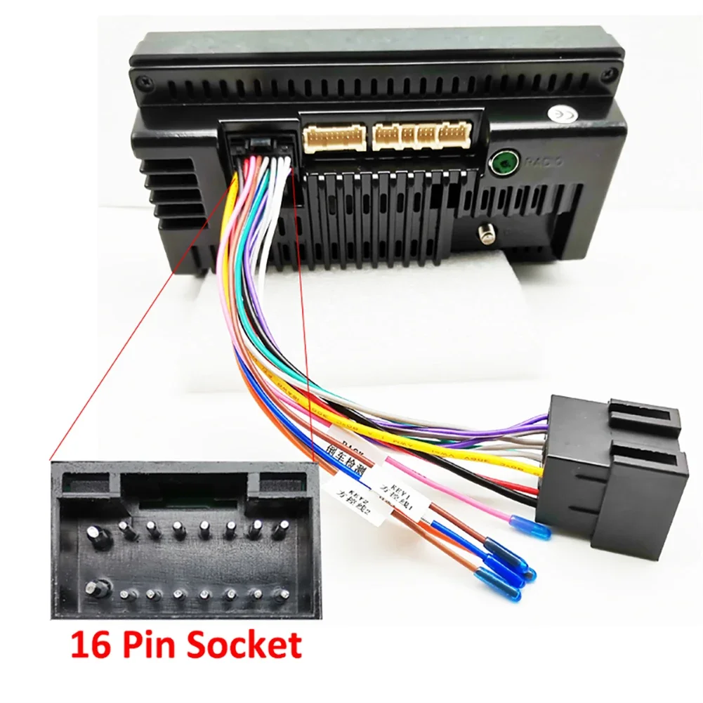 Car Stereo- Radio- 16 Pin ISO Cable Adapter- ABS Male Plug To Female Connector- Wiring Harness 16pin Socket Pioneer AEG Audiovox